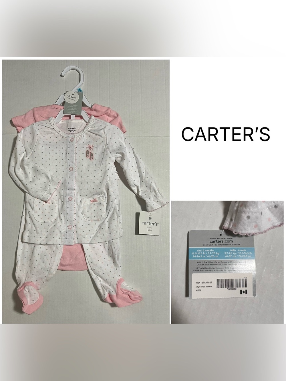 CARTER’S - 6M - NWT - INFANT GIRLS 3PC BALLET SET